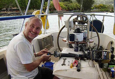 Sailing enthusiast: Paul Chandler pictured on board the Lynn Rival 